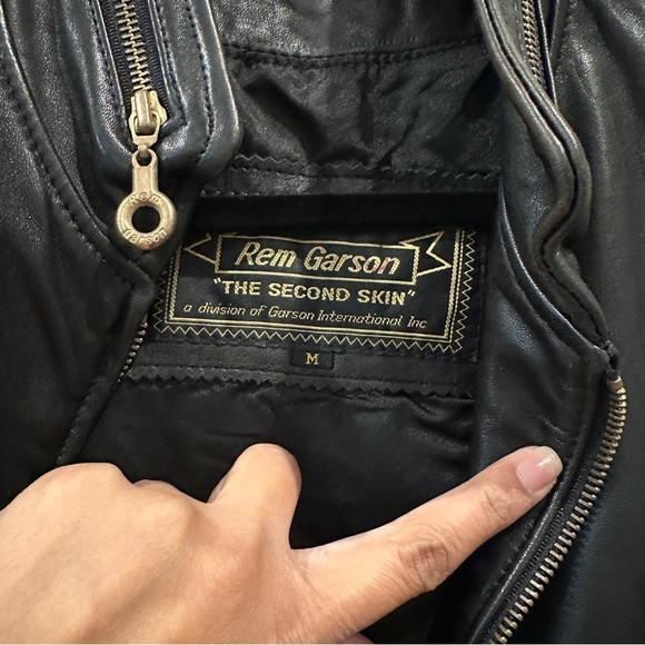 Rem Garson Womens Leather Vest Full Zip Black Biker Moto Jacket sz XS-S - Picture 3 of 12